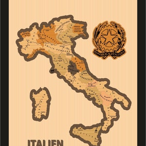 Wooden Map 'Italien'