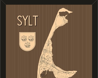Wooden Map 'Sylt'