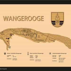 Wooden Map 'Wangerooge'