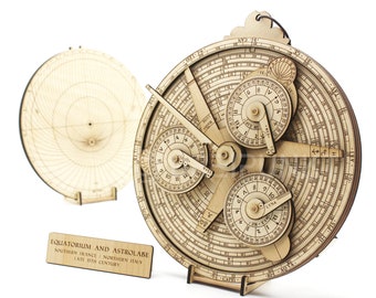 Wooden Equatorium with Astrolabe Kit (Deluxe Edition)