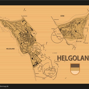 Wooden Map 'Helgoland'
