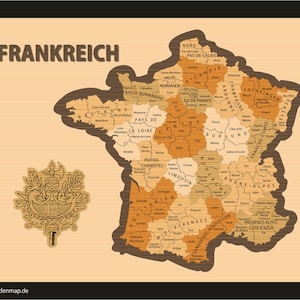 Mapa de madera 'Francia'