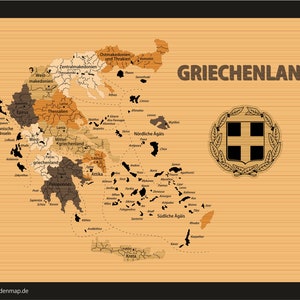 Wooden Map 'Griechenland'