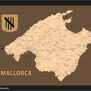Wooden Map 'Mallorca'