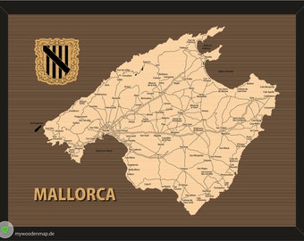 Wooden Map 'Mallorca'