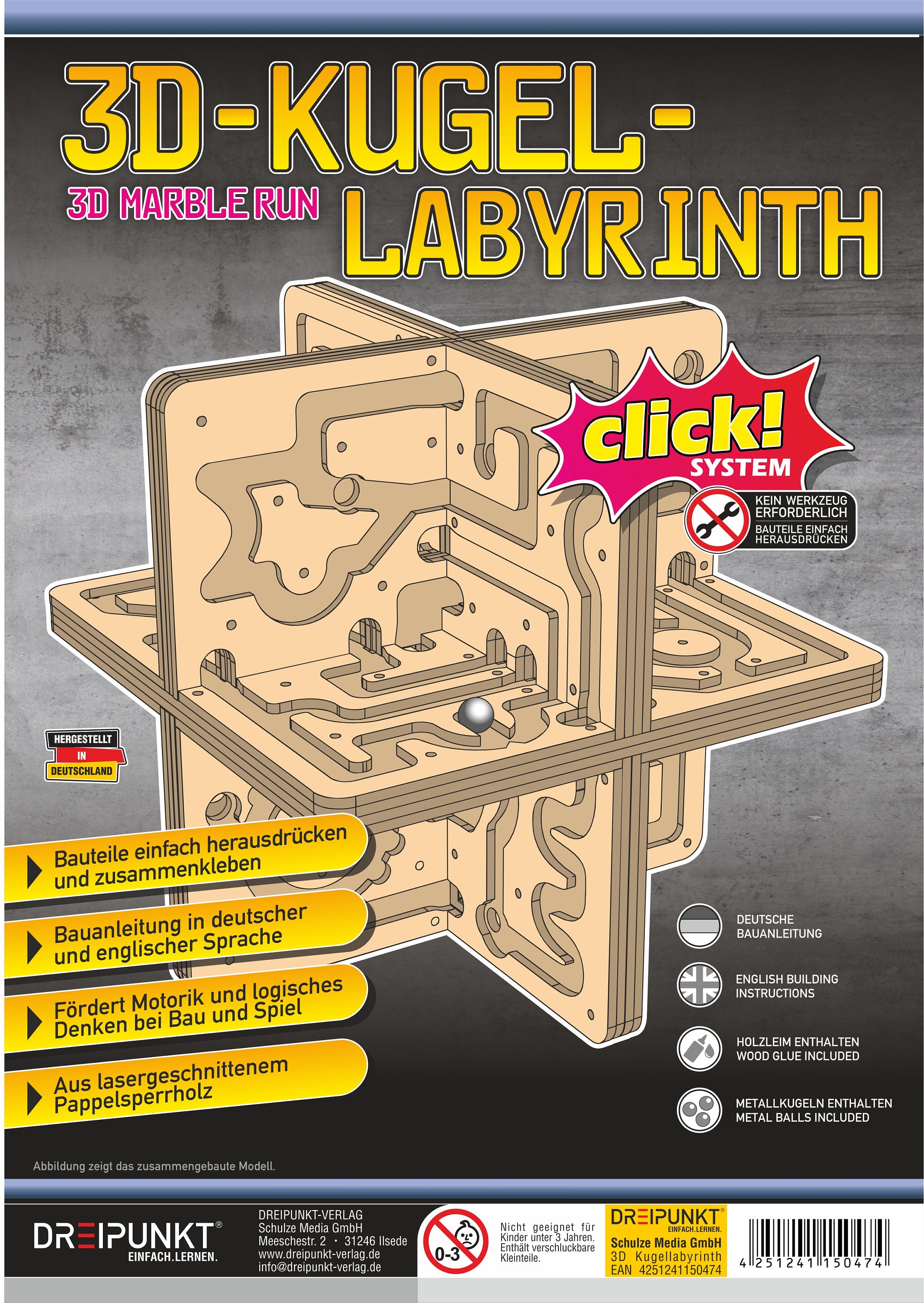Casse-tête labyrinthe 3D en forme de boule avec 208 étapes au