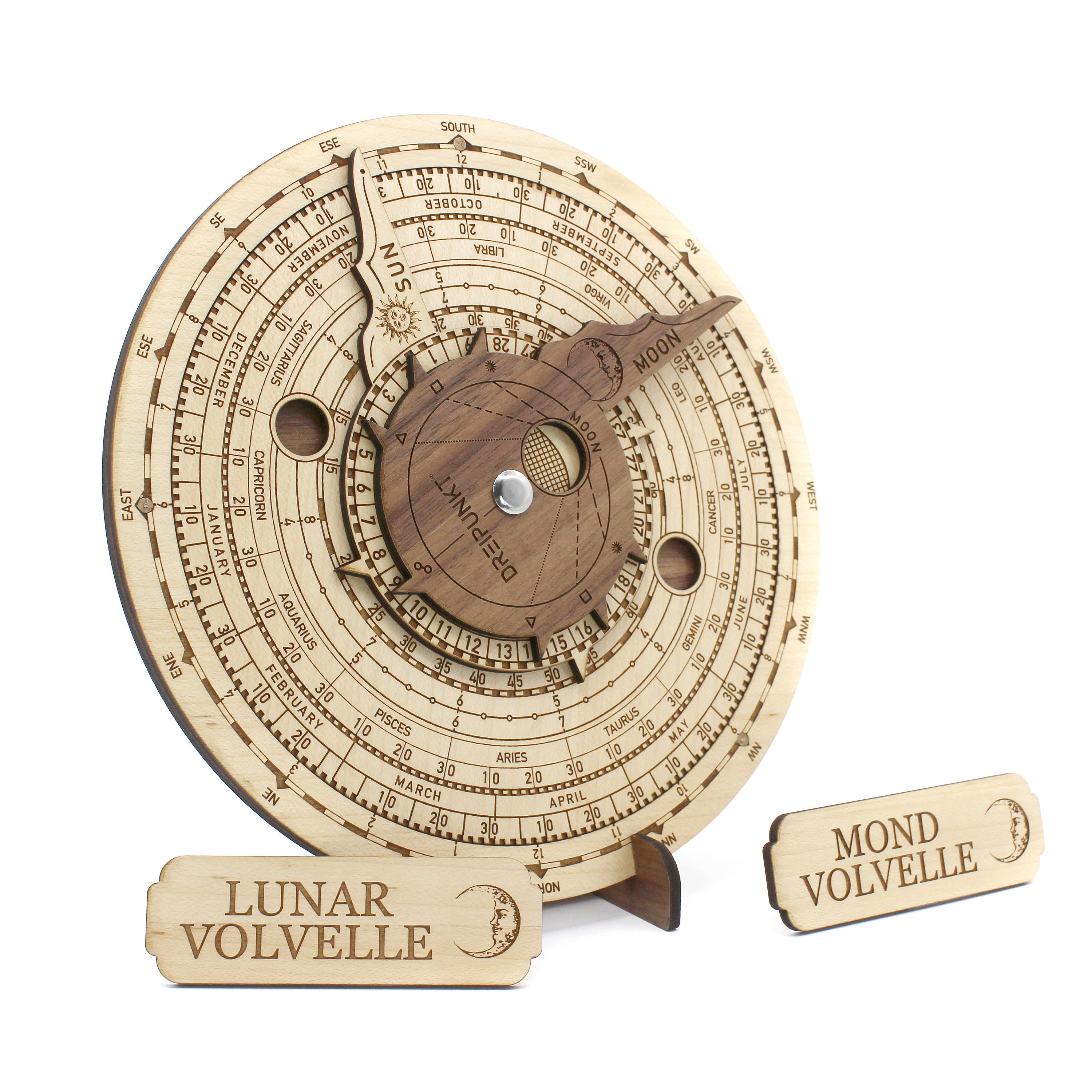 Wooden Construction Kit Moon Volvelle / Lunar Volvelle Deluxe Wooden Construction Kit Moon Volvelle / Lunar Volvelle Deluxe