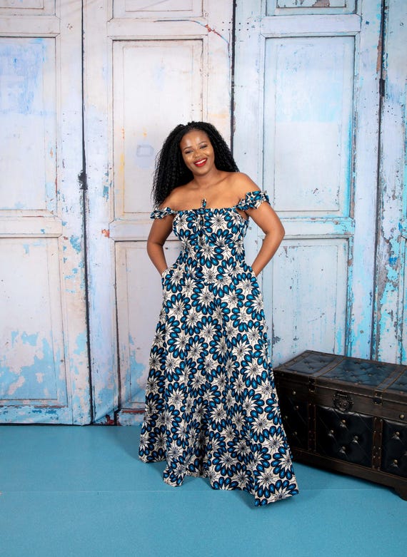 Ranti African print straps maxi dress