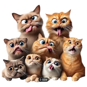 Cartoon Cats 5D Diamond Art Kit: DIY Wall Painting (11.81”x11.81”)
