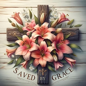 Wood Cross Lily 5D Diamond Painting Kit: DIY Home Decor (15&quot;x15&quot;)