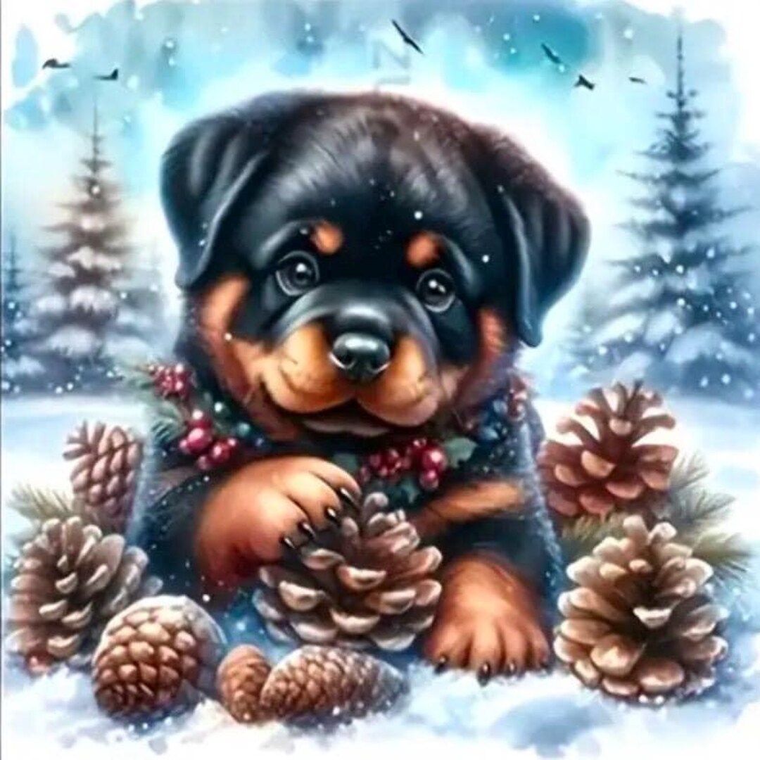 Rottweiler Puppy 5D DIY Diamond Art Kit, for Beginners and Adults ...