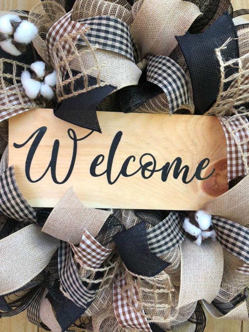 Welcome Wreath Everyday Wreath Farmhouse Decor Farmhouse - Etsy