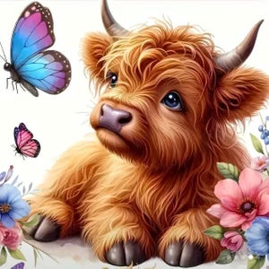 Highland Calf 5D Diamond Art Kit: Beginner Adult Craft