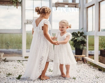 Flower girl dress, boho flower girl dress, toddler flower girl dress, beach wedding flower girl dress