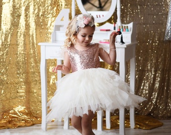 birthday dresses for girls, sparkle dress for girl, rose gold dress for girl, baby dress birthday