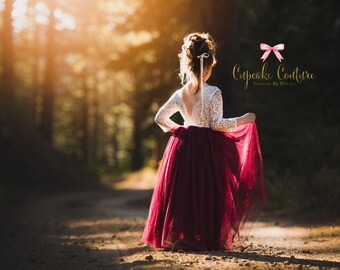 burgundy and navy flower girl dresses