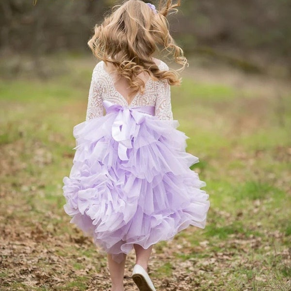 READY TO SHIP, lavender girl dress, purple dress, girls purple tutu, flower girl dress lavender, baby lavender, birthday dress for girls