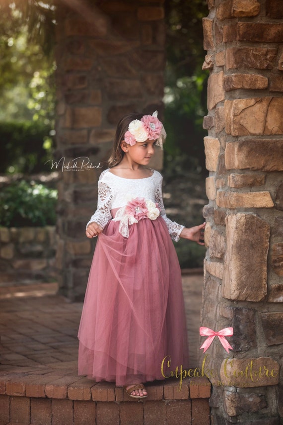 flower girl dress mauve