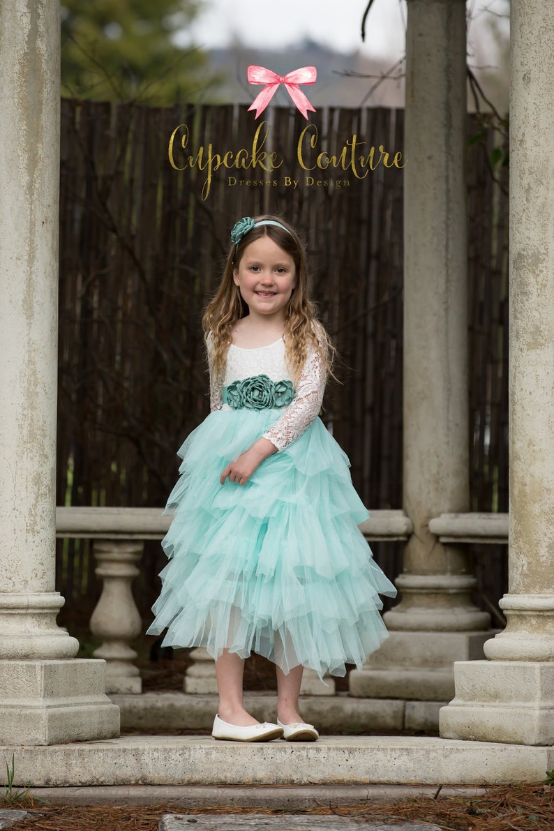 Mint green flower girl dress girls Easter dress toddler mint Etsy