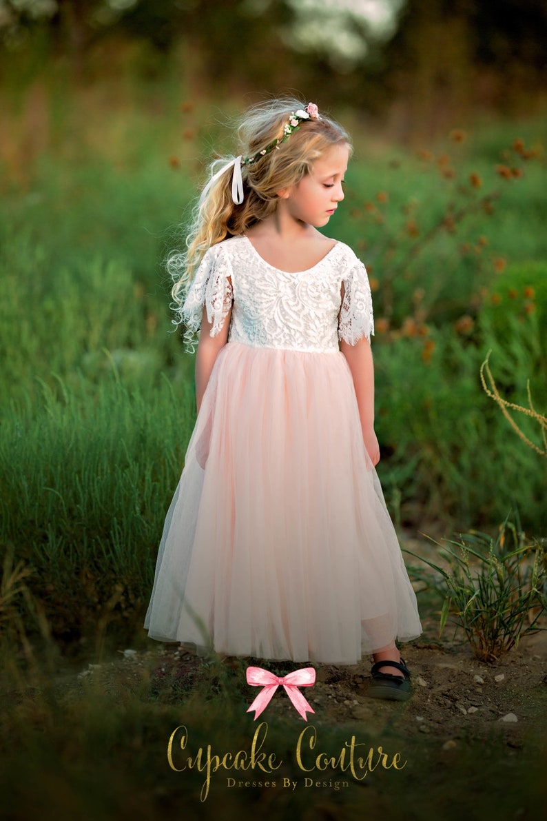 Blush Flower Girl Dress Toddler Flower Girl Dress Tulle Etsy