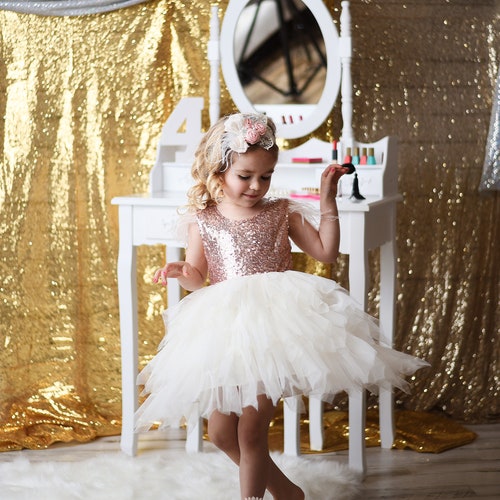Birthday Dresses for Girls Sparkle Dress for Girl Rose Gold Etsy