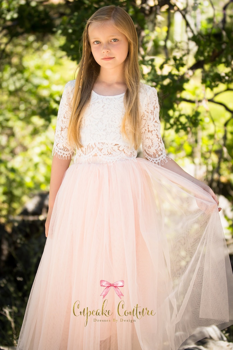 Blush Flower Girl Dress Toddler Flower Girl Dress Tulle Etsy