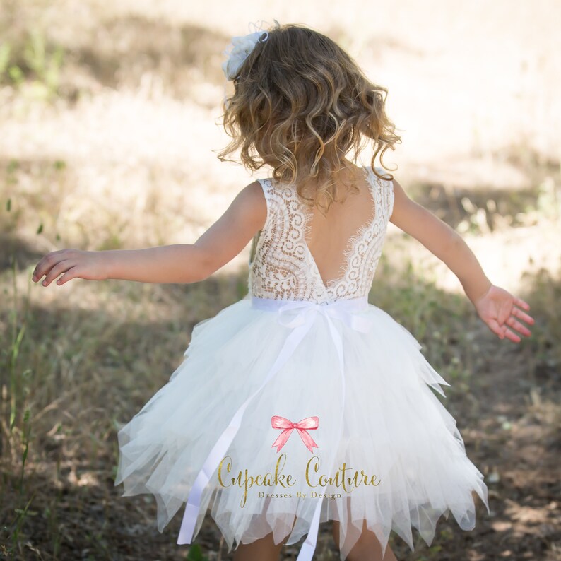 White flower girl dress lace flower girl dress toddler | Etsy