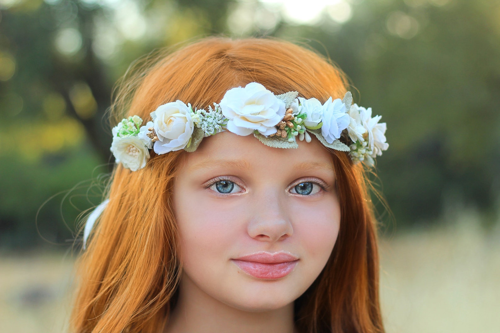 Flower Girl Headpiece Flower Girl Crown Flower Girl Hair Etsy