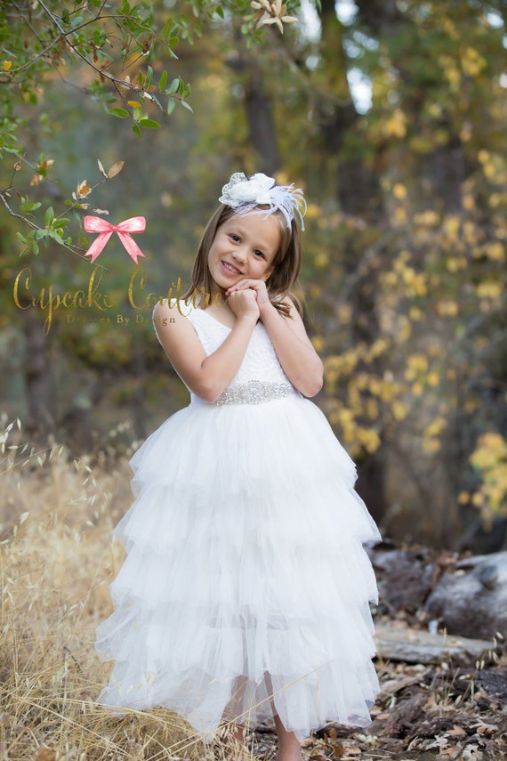 white lace flower girl dresses
