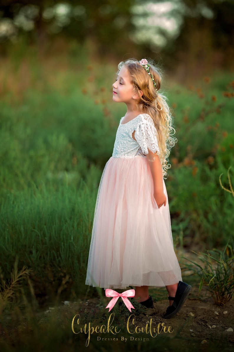Blush flower girl dress toddler flower girl dress tulle Etsy