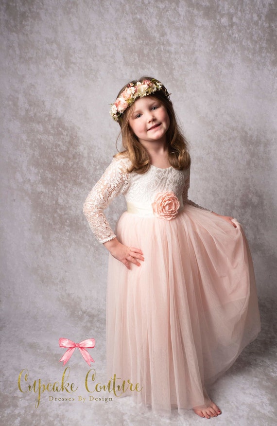 Blush Flower Girl Dress Toddler Flower Girl Dress Tulle Etsy