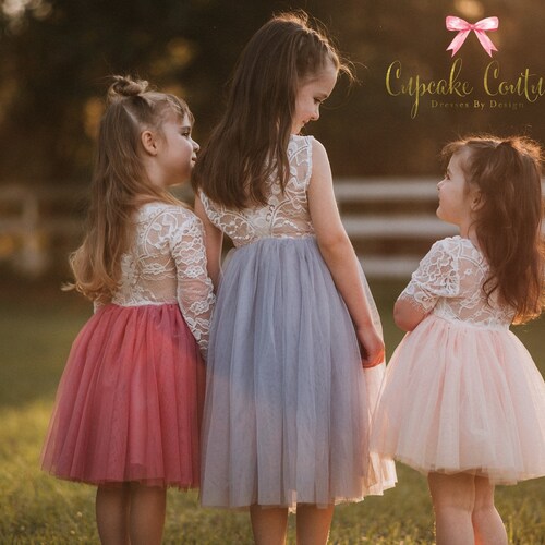 Flower Girl Dress Blush Toddler Flower Girl Dress Tulle Etsy
