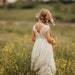 Flower girl dress, Bohemian Flower Girl Dress, rustic flower girl dress, ivory lace flower girl dress, toddler dress 