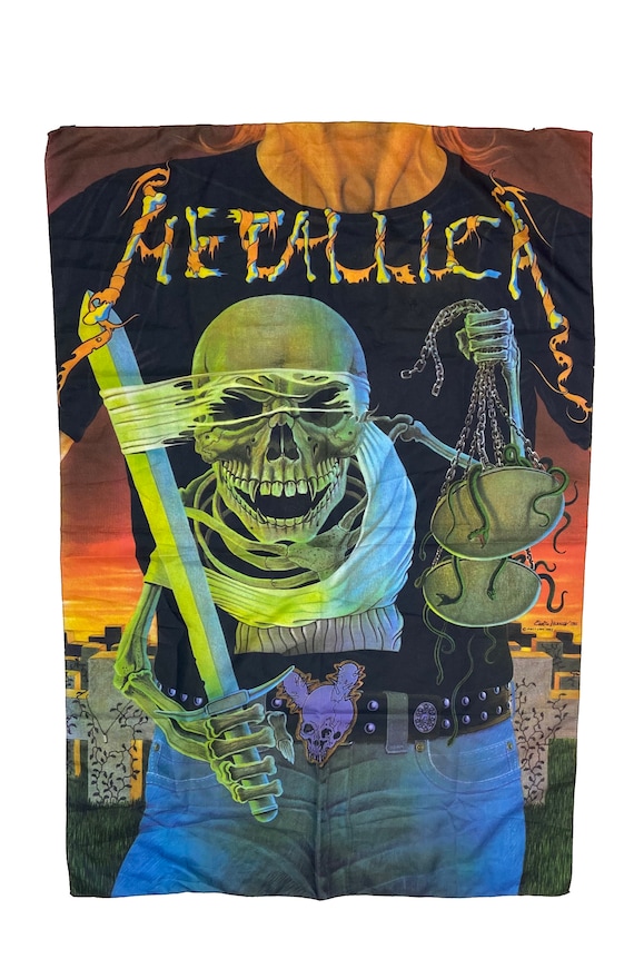 Vintage Metallica 1992 Enrico Valenza Banner Satin