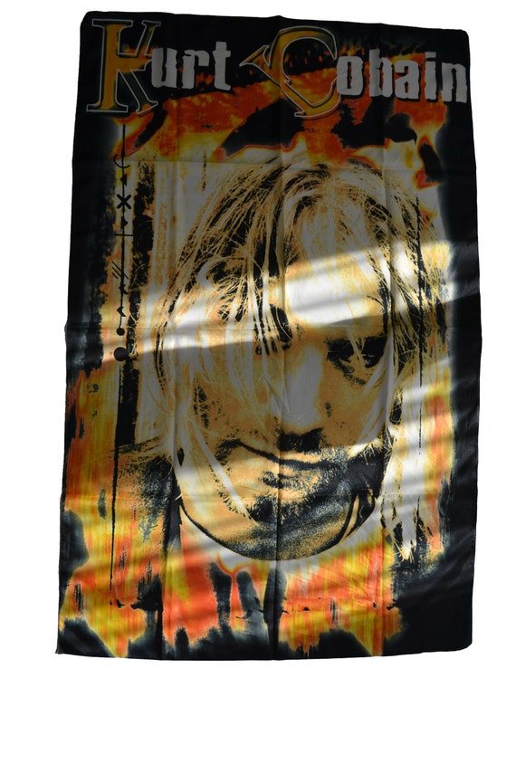 Vintage Bootleg Kurt Cobain Nirvana Banner Poster
