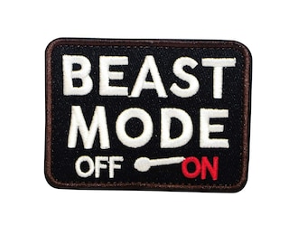 BuckUp Tactical Patch Hook BEAST MODE ON OFF Patches 3x2" BuckUp Tactical Patch Hook BEAST MODE ON OFF Patches 3x2"