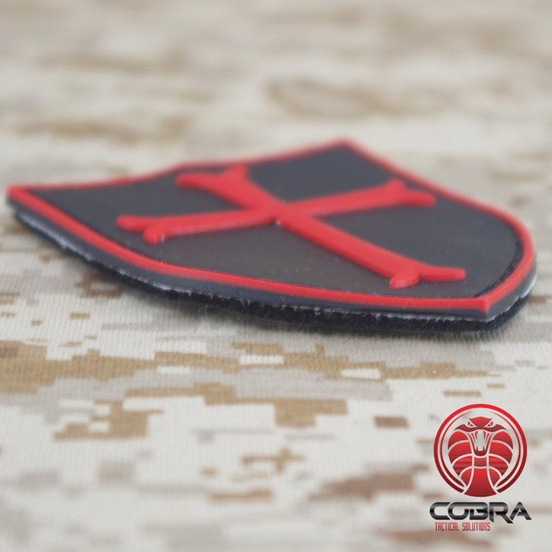 Crusader Cross PVC Patch with Hook /& Loop Airsoft