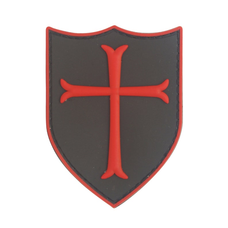 Crusader Cross PVC Patch with Hook /& Loop Airsoft