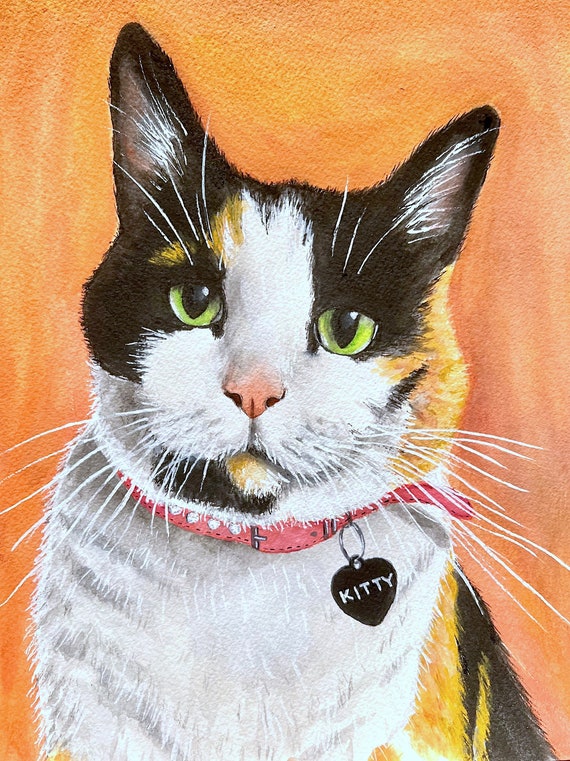 Custom Pet Portrait: Hand-Painted Acrylic on Paper or Canvas, Realistic and Fully Detailed