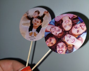 Personalised Cupcake Toppers | Photo Cake Topper | Party Decorations
