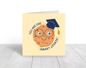 Well Done Card | You Are One Smart Cookie | Graduation Card | Exam Card | New Job Card