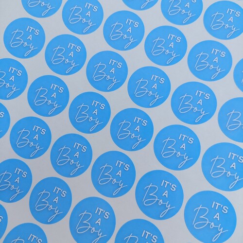 It's A Boy Stickers Baby Shower Labels Gender Reveal - Etsy