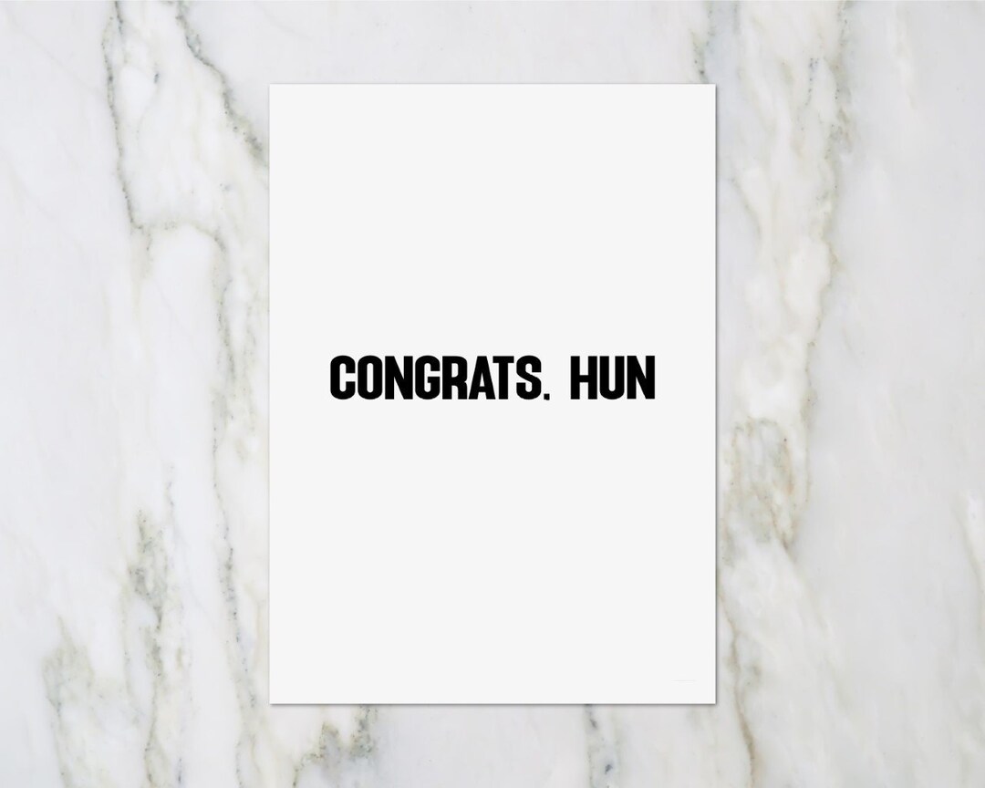 Congratulations Card Congrats Hun Card New Baby Card New Job Card - Etsy