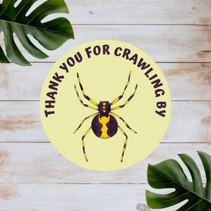 Spider Party Stickers | Circle Stickers | Sticker Sheet | Party Stickers | Reptile Theme