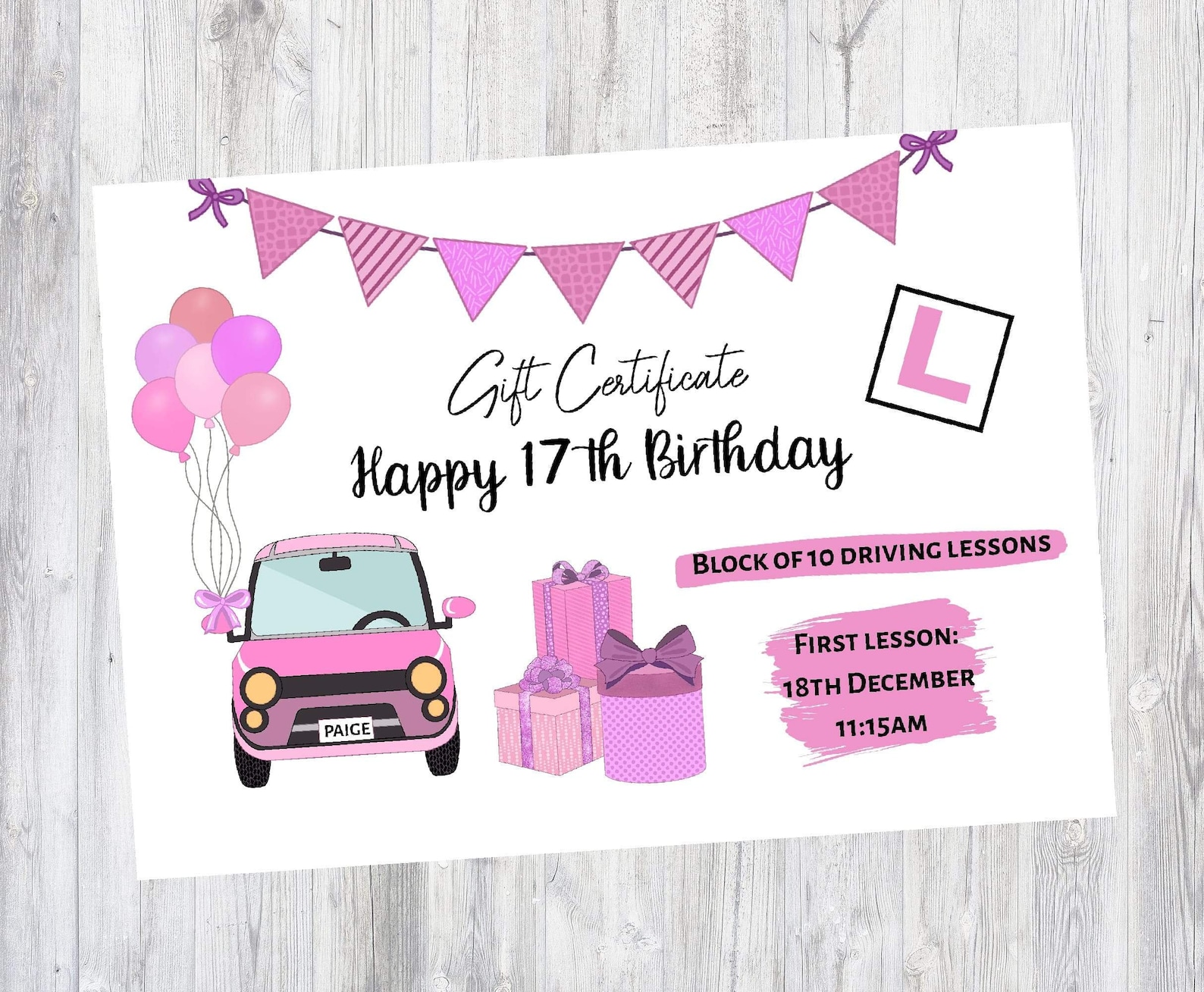 driving lesson gift voucher template driving lessons gift card