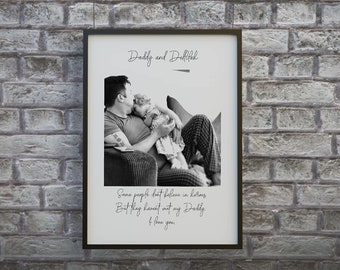Fathers Day Print | Personalised Daddy Hero | Daddy Gift | Daddy Gift | Black & White Photo