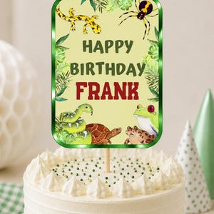 Cake Topper | Personalised Reptile Cake Topper | Reptile Party Supplies