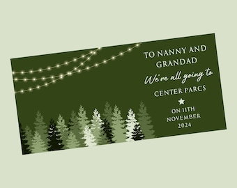 Surprise Ticket Print | Personalised Forest Camping, Glamping Holiday Staycation Ticket Pass Voucher Membership | Gift Idea