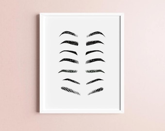 Eyebrow Shape Image Print | Salon Print | Salon Supplies
