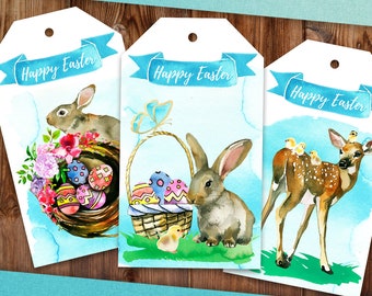 Easter Gift Tags Printable Easter Tags Instant Download PDF Easter Present Tags Favor Tags Easter Printable Gift Tags Happy Easter Gift Tags